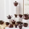 Hawthorn Red Vintage Coarse Pottery Powder Small Eggplant Melon Pot Brewing Teapot for Home Use Small Capacity Teapot Kung Fu Tea Set for Home Use