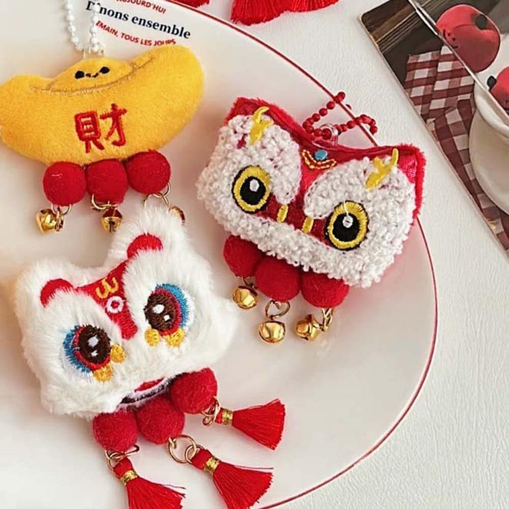 Lion Awakening Chinese New Year Plush Keyring Chinese Style Lion Dance Brooch  Celebrating
