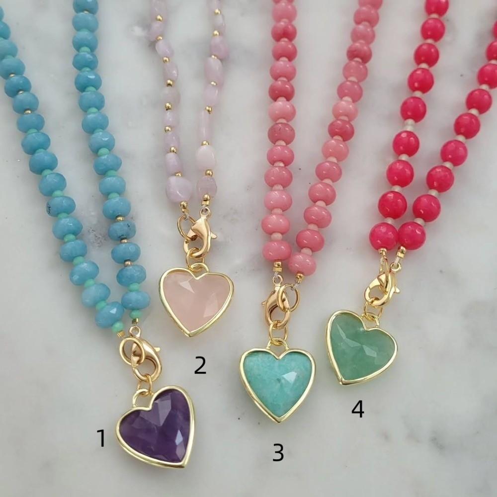 Malachite Beads Stone Necklaces Dopamine Color Colored Stone Charms Jewelry Beach