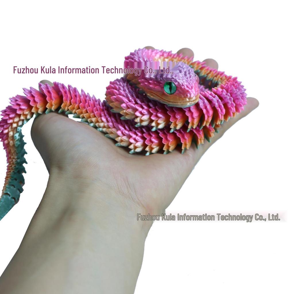 3D Printed Movable Viper Snake Figurine - Creative Simulated Ornamental Handicraft
