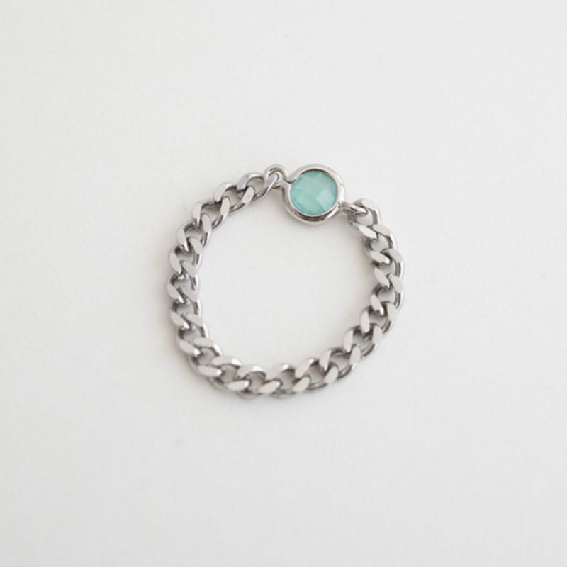 MERRYMOTIVE Mint pendant with surgical chain ring