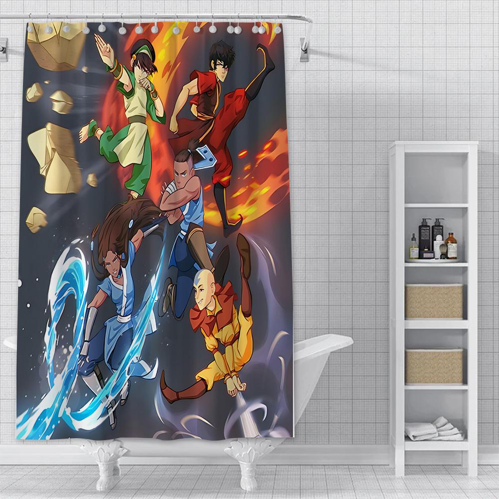 

Классическое Аниме Аватар Последний Маг Воздуха Занавеска для Душа Водонепроницаемая Полиэстеровая Ткань Краска Занавеска для Ванной Декор для Ванной Комнаты Занавеска YL90x180cm