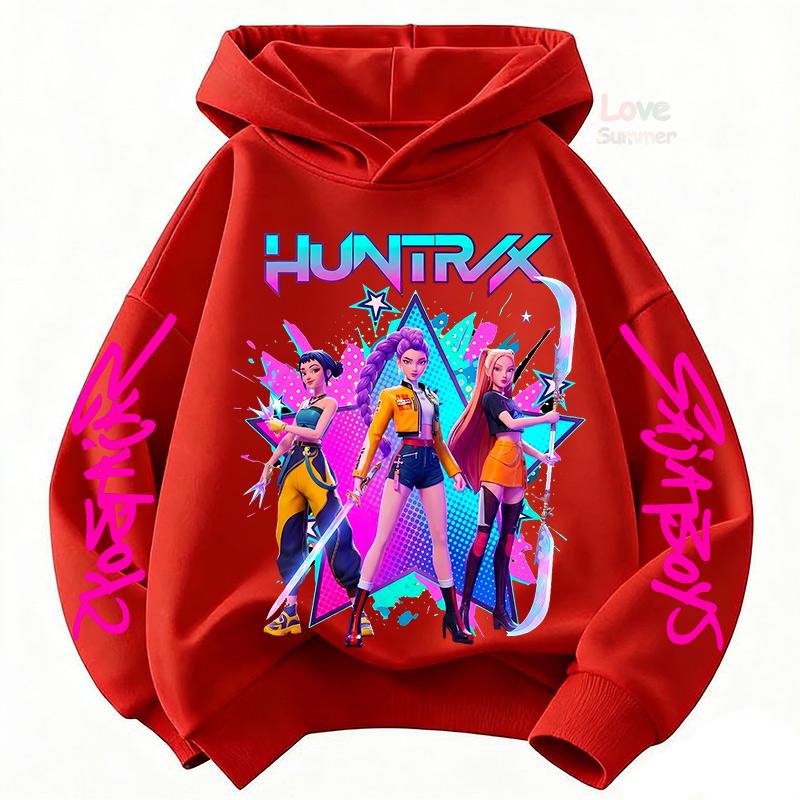 Huntrx KPop Devil Hunter Girls Group Cartoon Children hoodie girls teen Spring Autumn New Style 4 to14 y