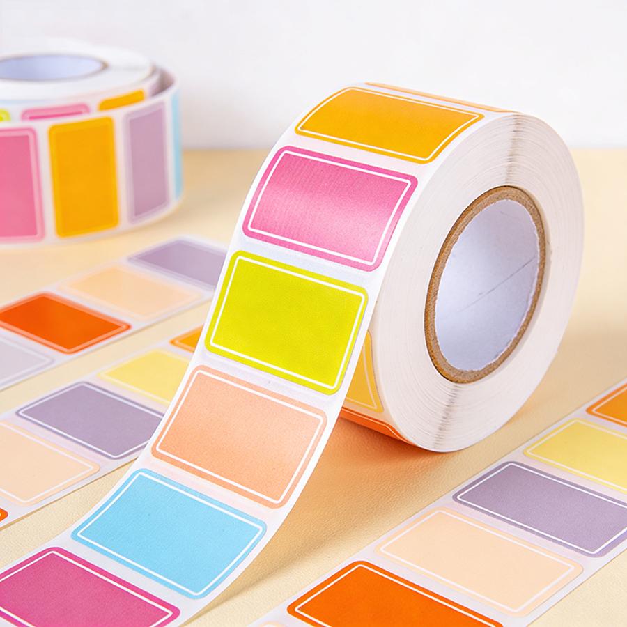 500pcs Colorful Self-Adhesive Label Rolls - Blank Writable Name Tags for Organizing, Classification Office School & Home Storage