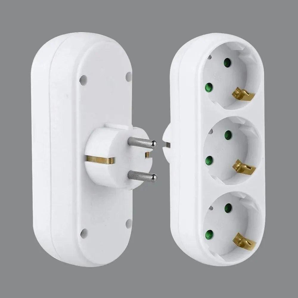 Safety Door Adapter Converter 1 to 2 Way Socket Converter AC Adapter EU Power Plug  Home Use