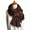 Solid Color Women Scarf Warm Neck Warmer Casual Cotton Linen Neckerchie  College