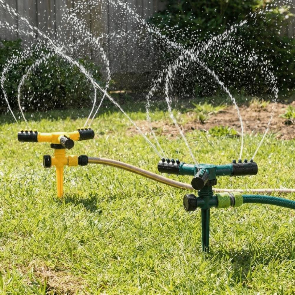 Three Fork Automatic Garden Sprinkler Ground Insert Watering Nozzle  Flower Bed
