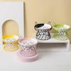 Cat Bowl Ceramic High Foot Neck Grain Bowl Shallow Mouth Large Diameter Pet Food Basin