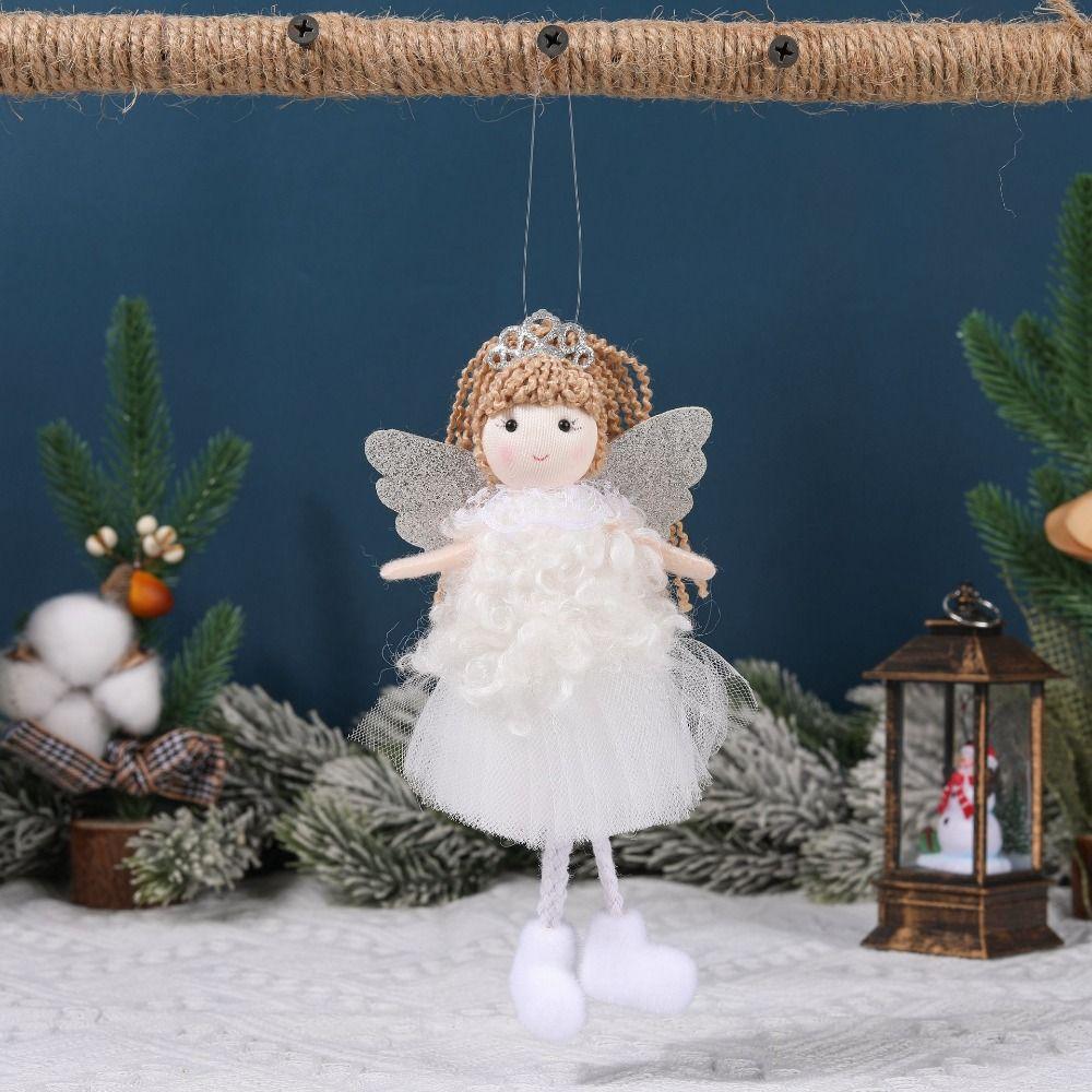 Handmade Christma Doll Ornaments Durable Xmas Angel Ornaments Funny Plush Angel Pendant  Home Decor