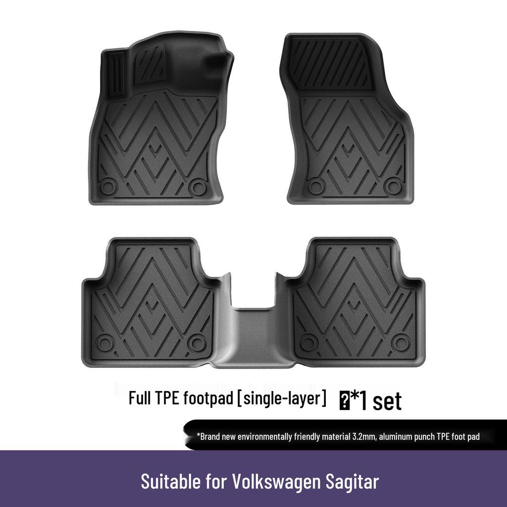 Volkswagen Sagitar TPE Floor Mats (2006-2026): Eco-Friendly, Anti-Slip, Wear-Resistant Mats.