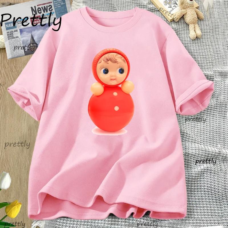 Funny Doll Cotton Cartoon Printed TShirt Womens Fashionable ONeck Loose Short Sleeved Tshirt Female Casual Cute Top Clothes