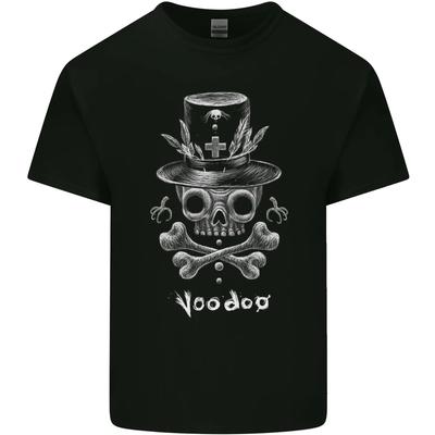 Voodoo Skull Gothic Rock Music Biker Mens Cotton Maglietta T-shirt