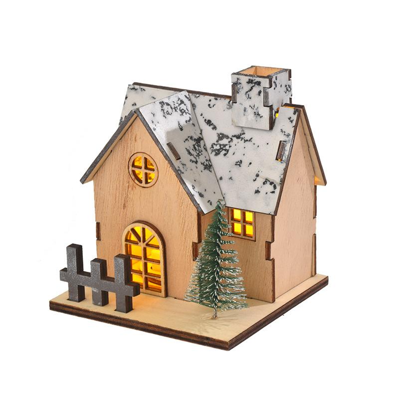 Christmas Decoration Luminous Wooden House LED Wooden Christmas House, Luminous Wooden House Decoration, Christmas Halloween Birthday Party