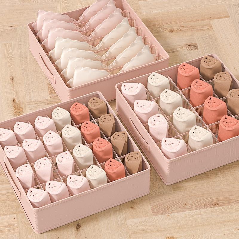 New Underwear Organizer Box Household Underwear Socks Division Storage Box Student Dormitory Storage Accessories Underwear Storage Box