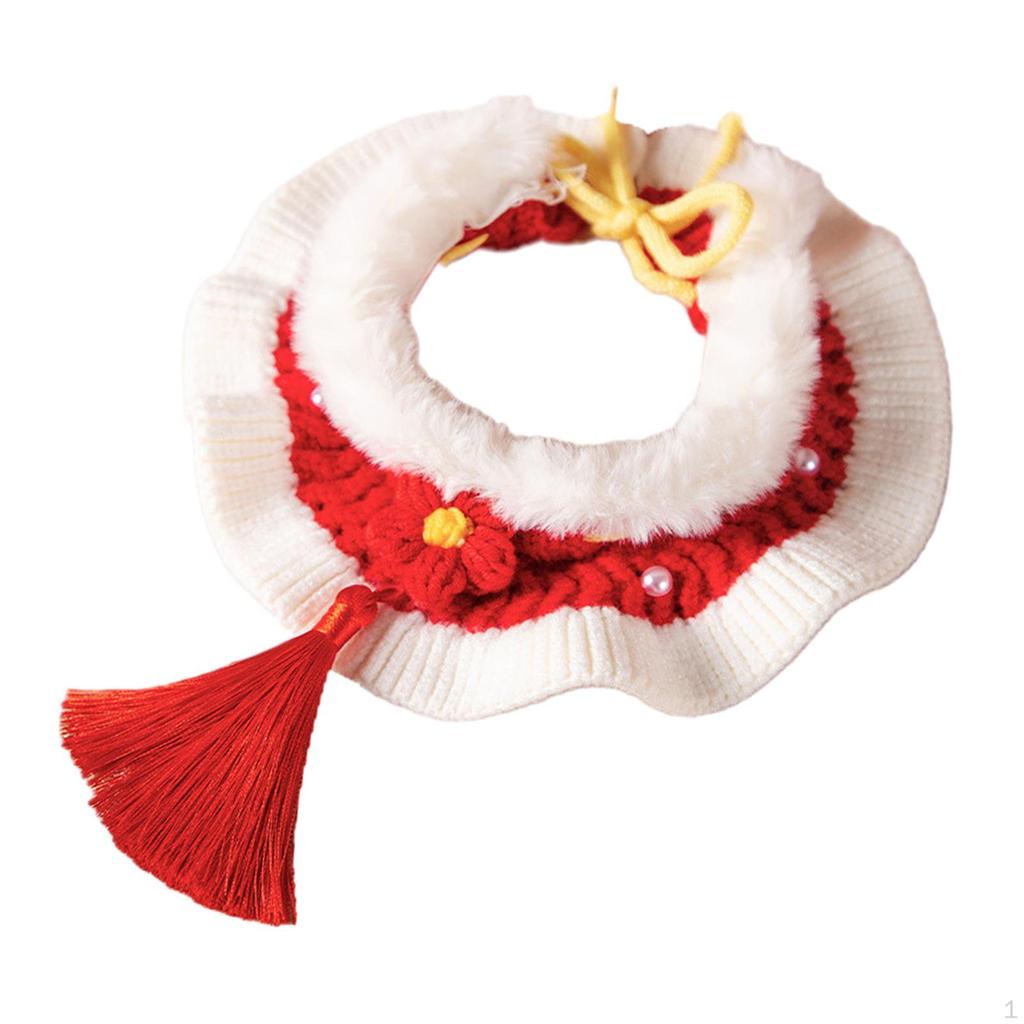 Cozy Knit Cat Collar for Year Celebrations