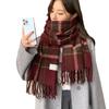 Winter Neu Retro Karierter Schal Verdickt Warm Langer Schal Doppelseitiger Schal