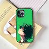 My Hero Academia Izuku Midoriya Phone Case For iPhone 17,16,15,14,13,12,11 Plus,Pro Max,XS,Colored Silver Plated Inside Cover