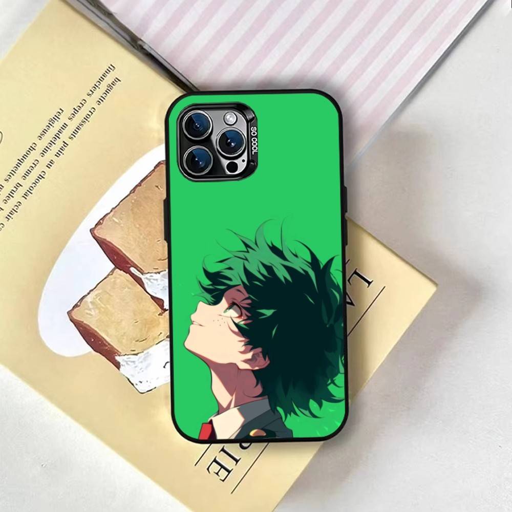 My Hero Academia Izuku Midoriya Phone Case For iPhone 17,16,15,14,13,12,11 Plus,Pro Max,XS,Colored Silver Plated Inside Cover