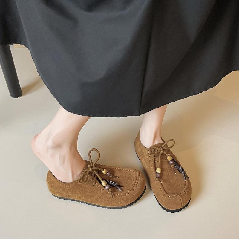 Women's Soft-soled Casual Kangaroo Shoes with Thick-soled Burken Shoes On One Foot