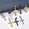 Classic Stainless Steel Cross Pendant Necklace for Women Men Basic Religious Faith Prayer Charms Chain Amulet Metal Jewelry Gift