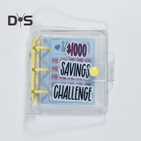 كتاب توفير المال محفظة لاصقة بإبزيم مقاوم للماء ومقاوم للتمزق غلاف PVC منتج جذاب لتوفير المال