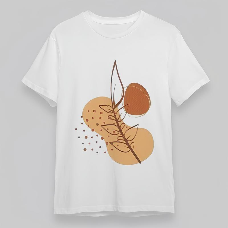 

Women s Plus Size All Season Classic T-Shirt Leaf Branch Dot Graphic Tee Summer XL