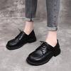 Leather Small Leather Shoes Women's Spring and Autumn New Round Head Lace-up Single Shoes Two Shoes
