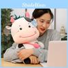 With Fruit Cow Backpack Plush Toy Cartoon Stuffed Animal Doll Decoration Gift