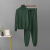 Candy Color Knitted 2 Piece Sets Women Turtleneck Knitwears Sweater Pullover Tops High Waist Casual Harem Pants Outfit