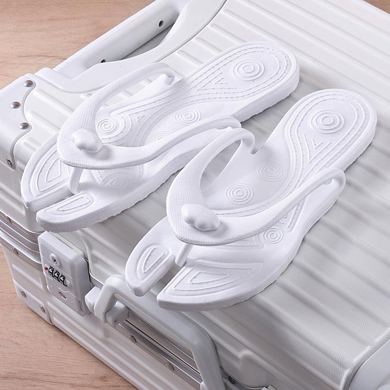 Fashion Men's Platform Flip Flops Bathroom Home Sandals Women Hotel Slippers Outdoor Travel Folding Slippers Non-slip Slides