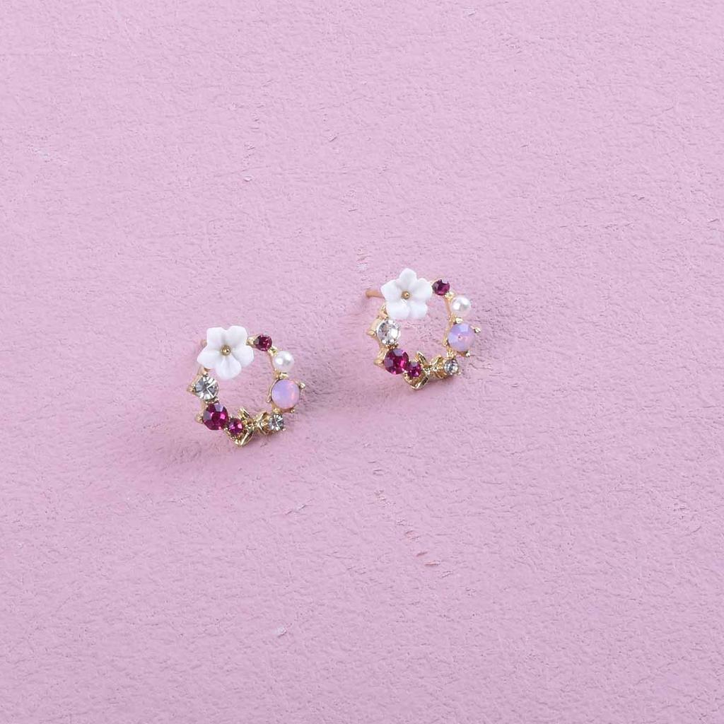 Elegant Silver Needle Pearl Flower Earrings - Simple, Versatile Ear Studs for Women