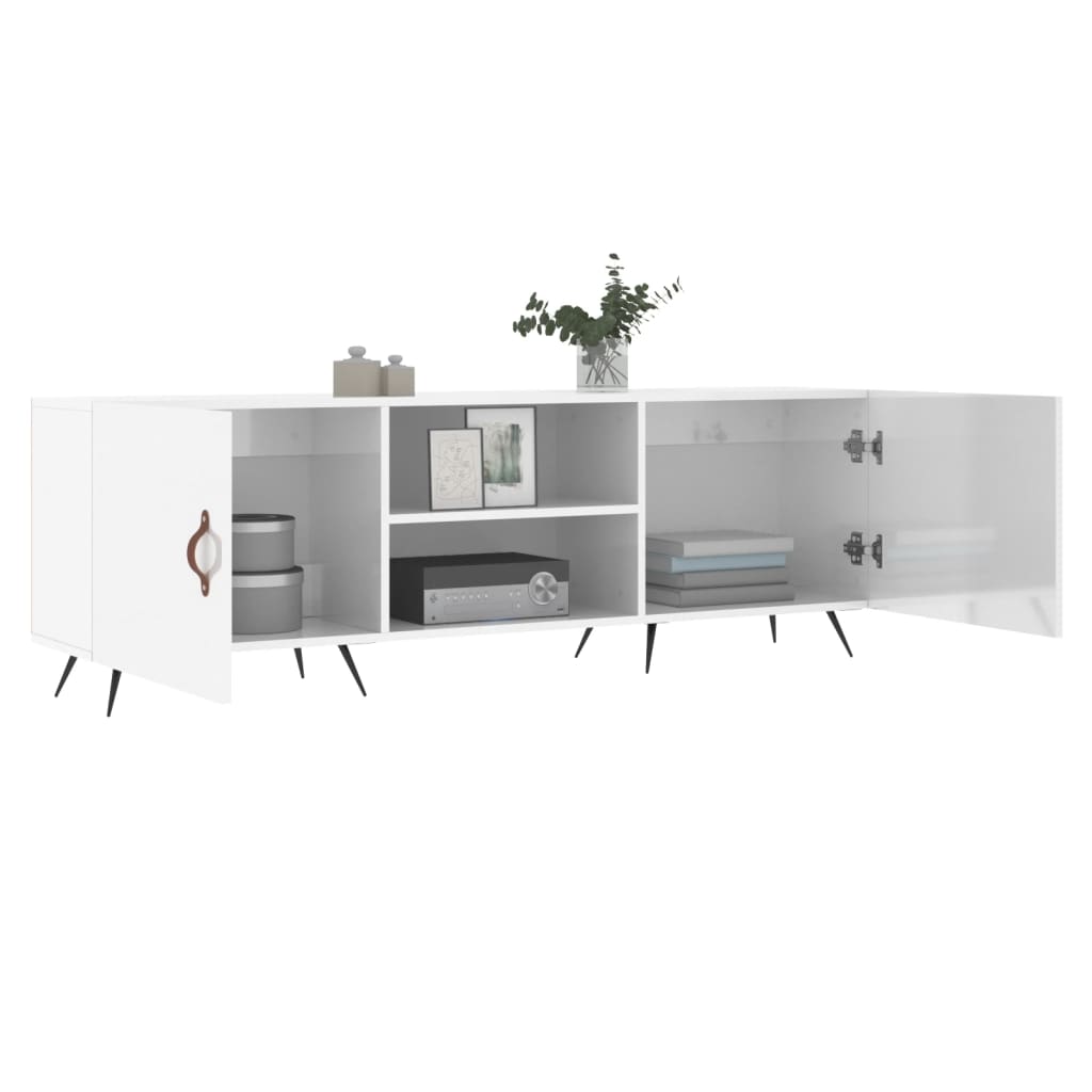 Glossy White TV Cabinet 150 x 30 x 50 cm Particleboard