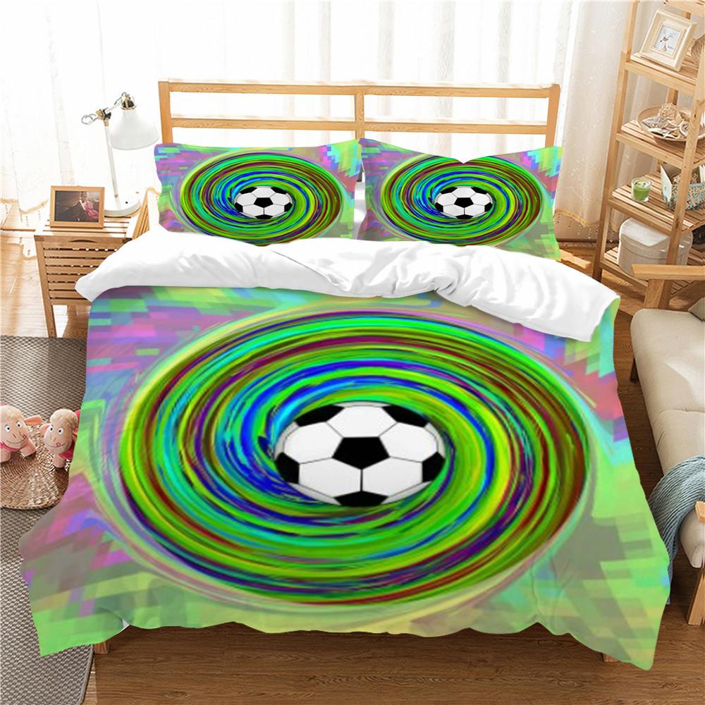 Tekstylia domowe z nadrukiem piłkarskim Komplet pościeli Unikalny design Zestaw poszwy na kołdrę z poduszkami Pościel do domu