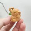 1Pc Hand-Carved Wooden Elephant Figurines Cute Elephant Statue Decorative Ornament Home Desktop Decor Car Decoration