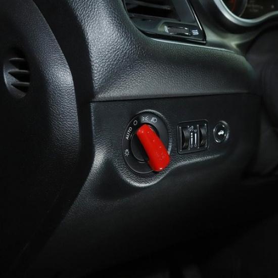 For 2011- Dodge Charger ABS Red Interior Headlight Switch Button Cover Trim