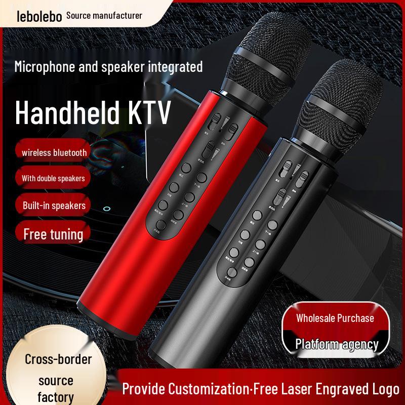 

Leber M6 Wireless Bluetooth Speaker & Microphone Combo for Home Karaoke червоний