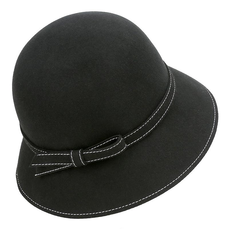 Женская шляпа-федора из шерстяного фетра в стиле Хепберн, Осень/Зима 2025 M