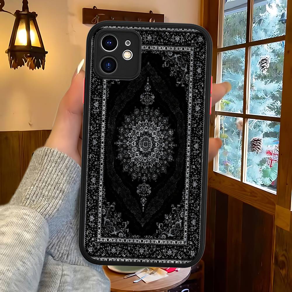 

Чехол для телефона с цветочным узором в стиле персидского ковра для IPhone 15 14 13 12 11 Pro Max X XS MAX Plus, матовый, мягкая задняя крышка iphone 12