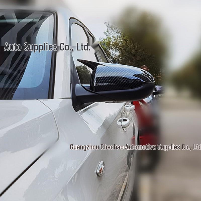 Carbon Fiber Pattern Horn-Shaped Rearview Mirror Cover for 2011-2021 Hyundai Elantra