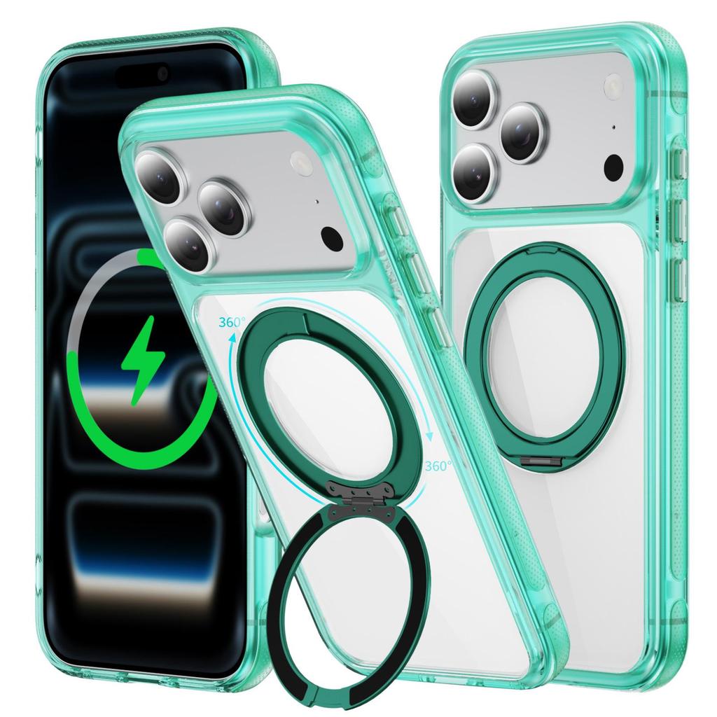 Magnetic Stand Protective Case for iPhone 17 Pro Max - Compatible with Apple 16/15 Drop-Proof, 14 Transparent, 13