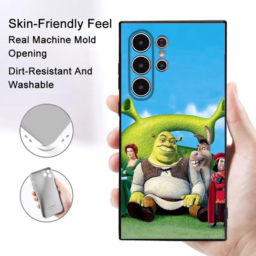 Funny Anime Movie S-Shrek Phone Case Samsung Galaxy S25 S24 S22 S23 Ultra S21 S20 Plus 5G Frosted Non-Slip Full Cover Soft Case