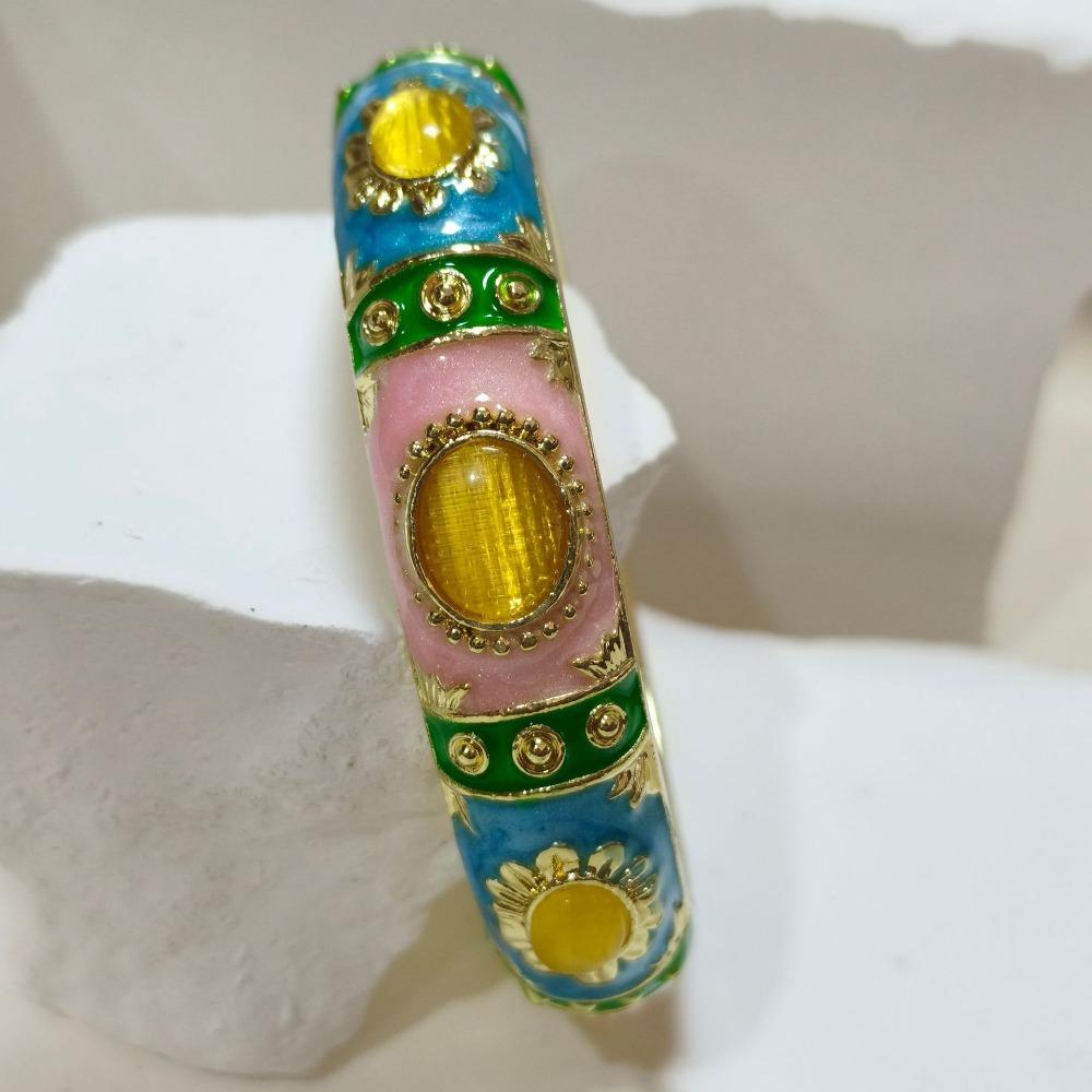 Widen Enamel Bracelet 1.4cm Faux Cat‑Eye Enamel Bangle Enamel Bangle  For Women / Adults