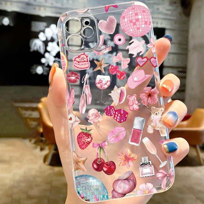 Fun Cartoon Apple 15Plus Mobile Phone Case iPhone16 Transparent 13/14 Anti-drop 11Promax Creative 7/8