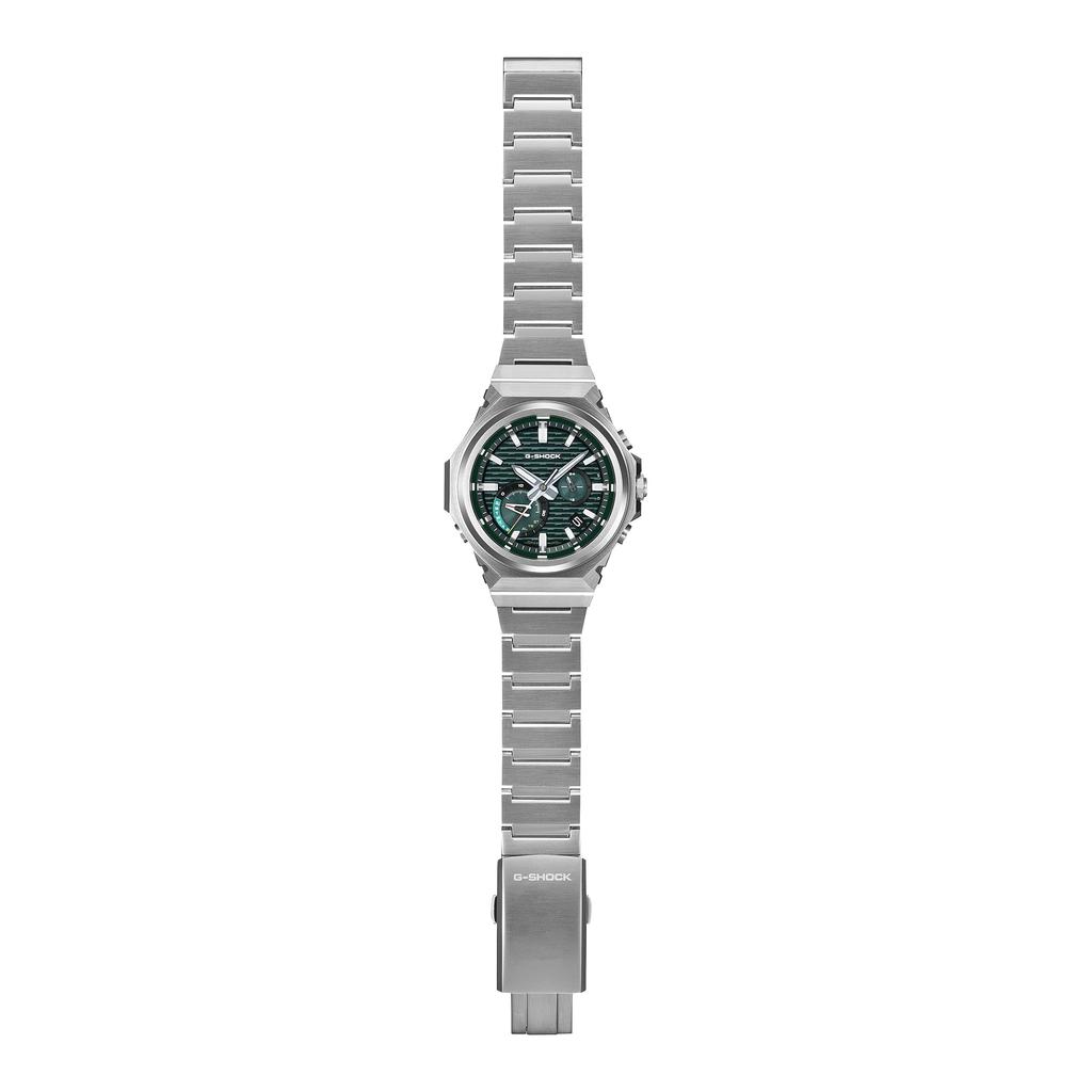 Мужские аналоговые часы CASIO G-SHOCK G-STEEL Тонкие Минималистичные GST-B1000D Безлоговый безель Tough Solar 46,9 мм Серебристая нержавеющая сталь