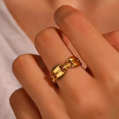 Nerezové prsteny Nové Geometrické Ellipsa Otevřený Otvor Minimalistický Designový Smysl Prsten Pro Ženy Zirkon Banketové Dárky