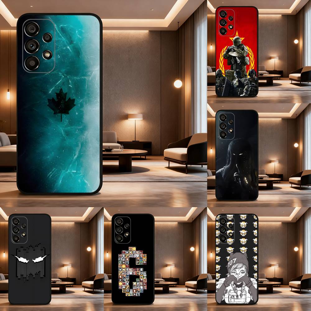 R-Rainbow Game S-Six Phone Case For Samsung Galaxy A73,31,32,72,41,53,52,71,22,5G,Note,J7,8,9 Soft Black Cover