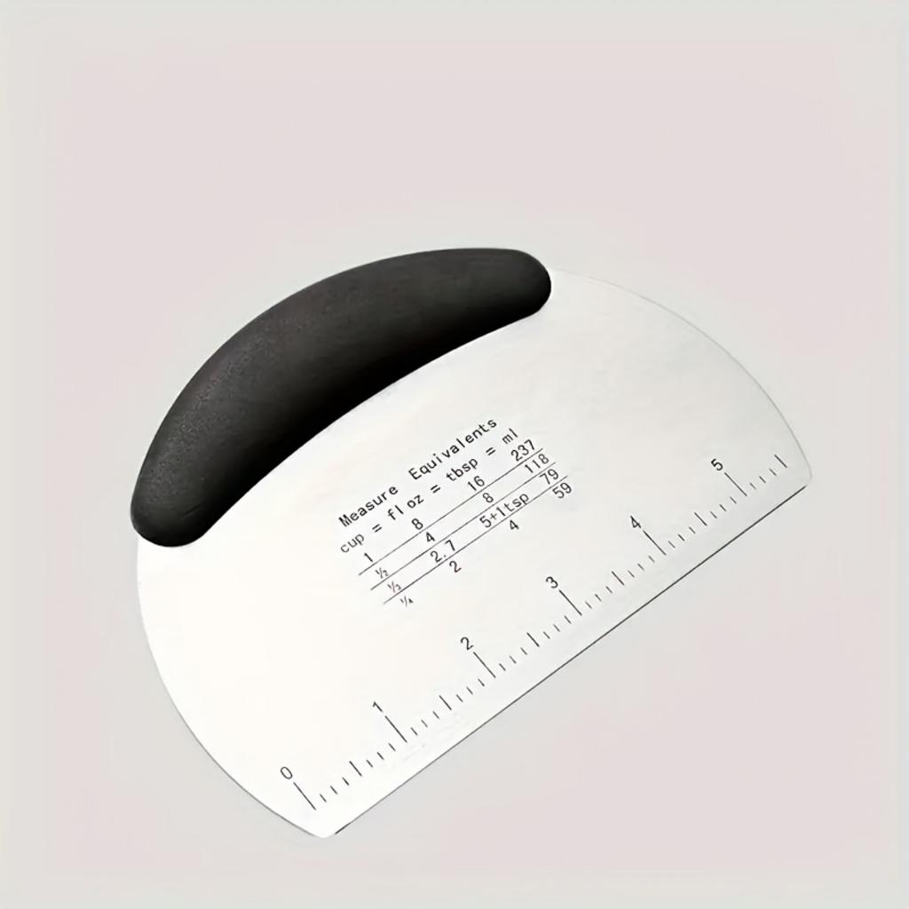 1 Piece Multi-Functional Stainless Steel Pastry Spatula with Measuring Ruler , Great for Cutting Bread, Pizza, Cake .