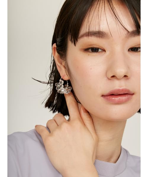 Clear Drop Hoop Earrings 13WGA252314CLAF