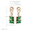 Luxury Square Green Natural Zircon Drop Earrings For Women  Rose Gold White Stone Daily Easy Matching Fine Jewelry Gift