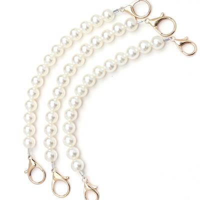 Perlen-Tasche Handtasche Kette Tragen Kurzer Schultergurt Große Weiße Perle Handykette Lanyard DIY